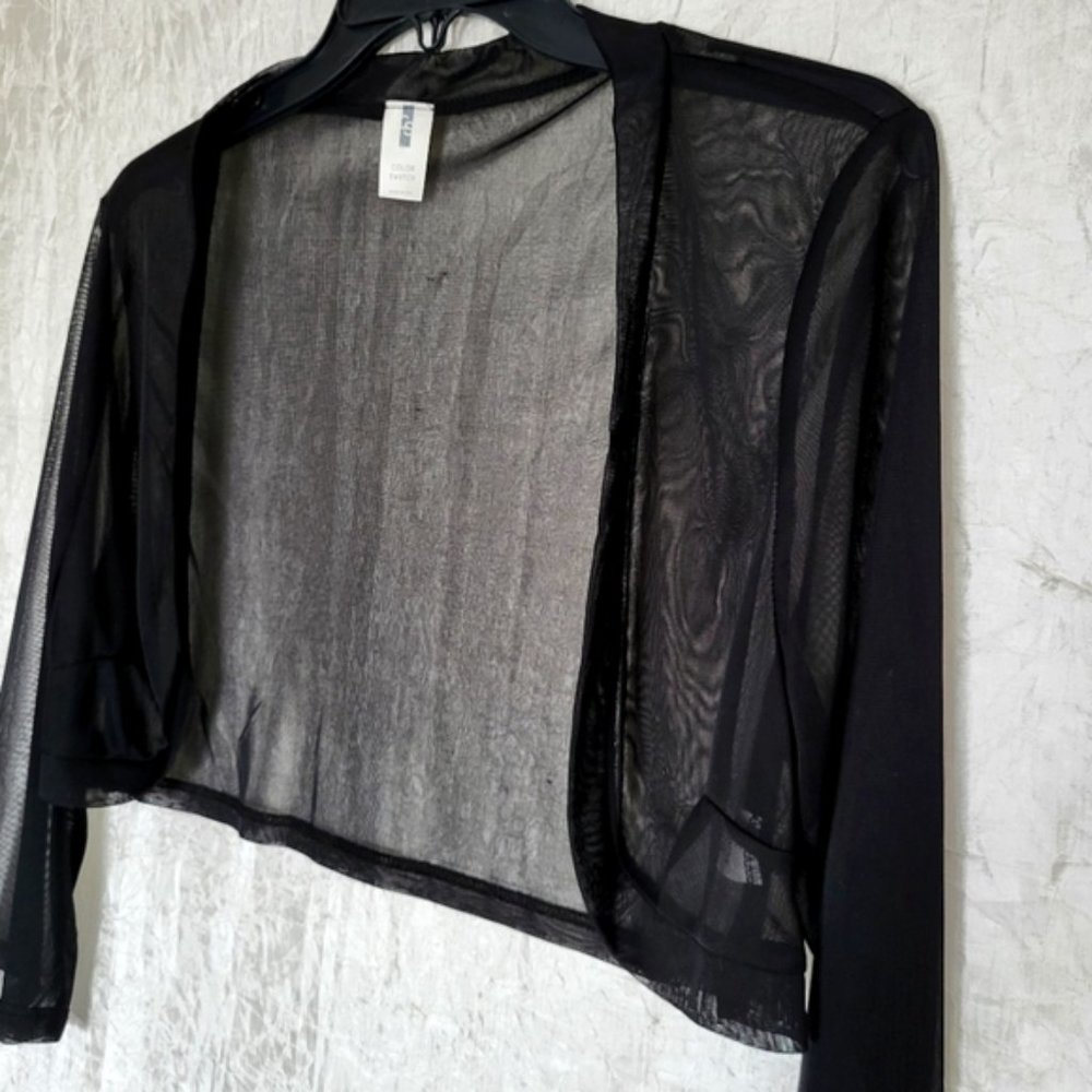 Black Mesh Bolero Shrug  Coverup NEW Womens Sz M
